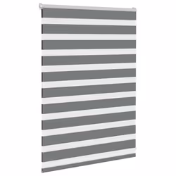 vidaXL Zebra Blind Fabric Polyester - dark grey, 110 x 100 cm