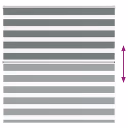 vidaXL Zebra Blind Dark Grey 145x100 cm Fabric Width 140.9 cm Polyester - Additional view 4