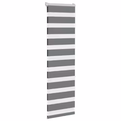 vidaXL Zebra Blind Dark Grey 45x230 cm Fabric Width 40.9 cm Polyester - dark grey, 40 x 150 cm