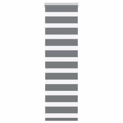 vidaXL Zebra Blind Dark Grey 45x230 cm Fabric Width 40.9 cm Polyester - dark grey, 50 x 150 cm