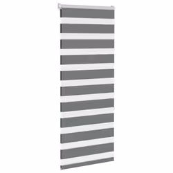 vidaXL Zebra Blind Dark Grey 60x230 cm Fabric Width 55.9 cm Polyester - dark grey, 60 x 150 cm