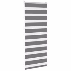 vidaXL Zebra Blind Dark Grey 60x230 cm Fabric Width 55.9 cm Polyester - dark grey, 65 x 150 cm - Additional view 2