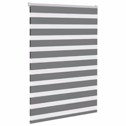 vidaXL Zebra Blind Black 105x100 cm Fabric Width 100.9 cm Polyester - dark grey, 100 x 150 cm - Additional view 2