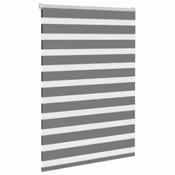 vidaXL Zebra Blind Black 105x100 cm Fabric Width 100.9 cm Polyester - dark grey, 105 x 150 cm - Additional view 2