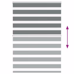 vidaXL Zebra Blind Black 105x100 cm Fabric Width 100.9 cm Polyester - dark grey, 105 x 150 cm - Additional view 4