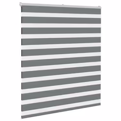 vidaXL Zebra Blind Fabric Polyester - dark grey, 120 x 150 cm