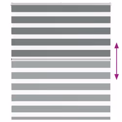 vidaXL Zebra Blind Dark Grey 135x150 cm Fabric Width 130.9 cm Polyester - Additional view 4