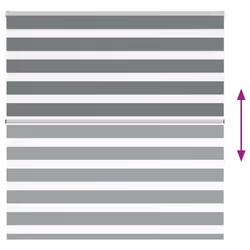 vidaXL Zebra Blind Dark Grey 140x150 cm Fabric Width 135.9 cm Polyester - Additional view 4