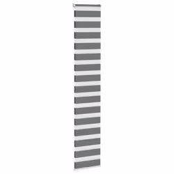 vidaXL Zebra Blind Dark Grey 45x230 cm Fabric Width 40.9 cm Polyester - dark grey, 45 x 200 cm