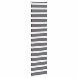 vidaXL Zebra Blind Dark Grey 60x230 cm Fabric Width 55.9 cm Polyester - dark grey, 65 x 200 cm