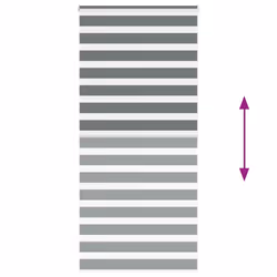 vidaXL Zebra Blind Black 105x100 cm Fabric Width 100.9 cm Polyester - dark grey, 100 x 200 cm - Additional view 4