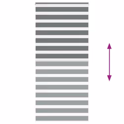 vidaXL Zebra Blind Black 105x100 cm Fabric Width 100.9 cm Polyester - dark grey, 105 x 200 cm - Additional view 4