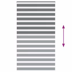 vidaXL Zebra Blind Dark Grey 125x230 cm Fabric Width 120.9 cm Polyester - Additional view 4