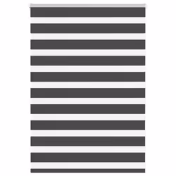 vidaXL Zebra Blind Black 105x100 cm Fabric Width 100.9 cm Polyester - black, 105 x 100 cm