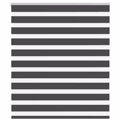 vidaXL Zebra Blind Black 130x100 cm Fabric Width 125.9 cm Polyester