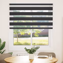 vidaXL Zebra Blind Black 130x100 cm Fabric Width 125.9 cm Polyester