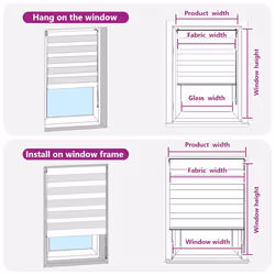 vidaXL Zebra Blind Black 145x100 cm Fabric Width 140.9 cm Polyester - Additional view 6