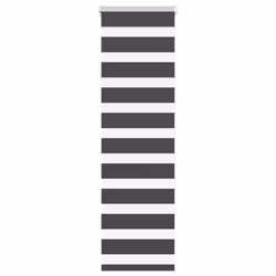 vidaXL Zebra Blind Dark Grey 45x230 cm Fabric Width 40.9 cm Polyester - black, 50 x 150 cm