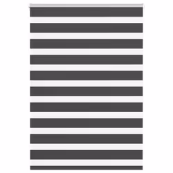 vidaXL Zebra Blind Black 105x100 cm Fabric Width 100.9 cm Polyester - black, 95 x 150 cm