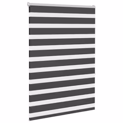 vidaXL Zebra Blind Black 105x100 cm Fabric Width 100.9 cm Polyester - black, 95 x 150 cm
