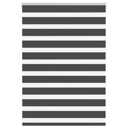 vidaXL Zebra Blind Black 105x100 cm Fabric Width 100.9 cm Polyester - black, 105 x 150 cm