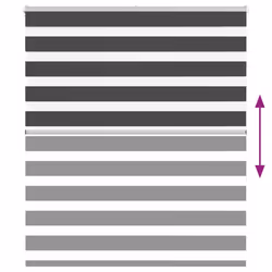 vidaXL Zebra Blind Black 130x150 cm Fabric Width 125.9 cm Polyester - Additional view 4
