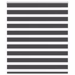 vidaXL Zebra Blind Black 135x150 cm Fabric Width 130.9 cm Polyester