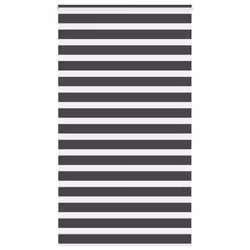 vidaXL Zebra Blind Black 135x200 cm Fabric Width 130.9 cm Polyester