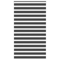 vidaXL Zebra Blind Black 135x200 cm Fabric Width 130.9 cm Polyester