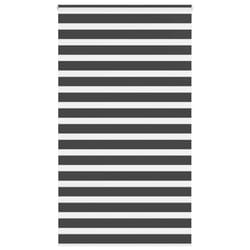 vidaXL Zebra Blind Black 125x230 cm Fabric Width 120.9 cm Polyester