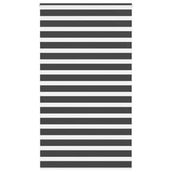 vidaXL Zebra Blind Black 130x230 cm Fabric Width 125.9 cm Polyester