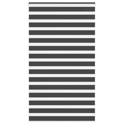 vidaXL Zebra Blind Black 135x230 cm Fabric Width 130.9 cm Polyester