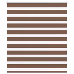 vidaXL Zebra Blind Brown 130x100 cm Fabric Width 125.9 cm Polyester