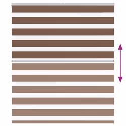 vidaXL Zebra Blind Brown 135x100 cm Fabric Width 130.9 cm Polyester - Additional view 4