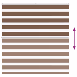 vidaXL Zebra Blind Brown 140x100 cm Fabric Width 135.9 cm Polyester - Additional view 4