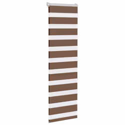 vidaXL Zebra Blind Dark Grey 45x230 cm Fabric Width 40.9 cm Polyester - brown, 40 x 150 cm - Additional view 2
