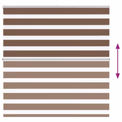vidaXL Zebra Blind Brown 140x150 cm Fabric Width 135.9 cm Polyester - Additional view 4