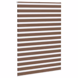 vidaXL Zebra Blind Brown 155x200 cm Fabric Width 150.9 cm Polyester