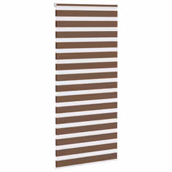 vidaXL Zebra Blind Black 105x100 cm Fabric Width 100.9 cm Polyester - brown, 105 x 230 cm