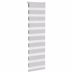 vidaXL Zebra Blind Dark Grey 45x230 cm Fabric Width 40.9 cm Polyester - light grey, 50 x 100 cm - Additional view 2