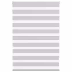 vidaXL Zebra Blind Black 105x100 cm Fabric Width 100.9 cm Polyester - light grey, 100 x 100 cm