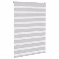 vidaXL Zebra Blind Fabric Polyester - light grey, 115 x 100 cm