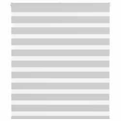 vidaXL Zebra Blind Light Grey 130x100 cm Fabric Width 125.9 cm Polyester