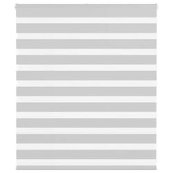 vidaXL Zebra Blind Light Grey 130x100 cm Fabric Width 125.9 cm Polyester