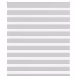 vidaXL Zebra Blind Light Grey 135x100 cm Fabric Width 130.9 cm Polyester