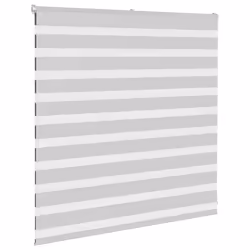 vidaXL Zebra Blind Light Grey 145x100 cm Fabric Width 140.9 cm Polyester
