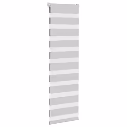 vidaXL Zebra Blind Dark Grey 45x230 cm Fabric Width 40.9 cm Polyester - light grey, 40 x 150 cm - Additional view 2