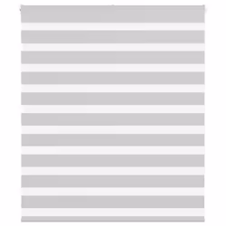 vidaXL Zebra Blind Light Grey 130x150 cm Fabric Width 125.9 cm Polyester