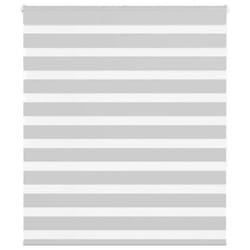 vidaXL Zebra Blind Light Grey 130x150 cm Fabric Width 125.9 cm Polyester