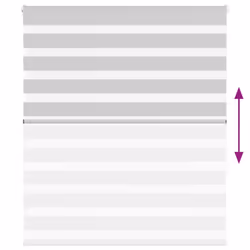 vidaXL Zebra Blind Light Grey 135x150 cm Fabric Width 130.9 cm Polyester - Additional view 4